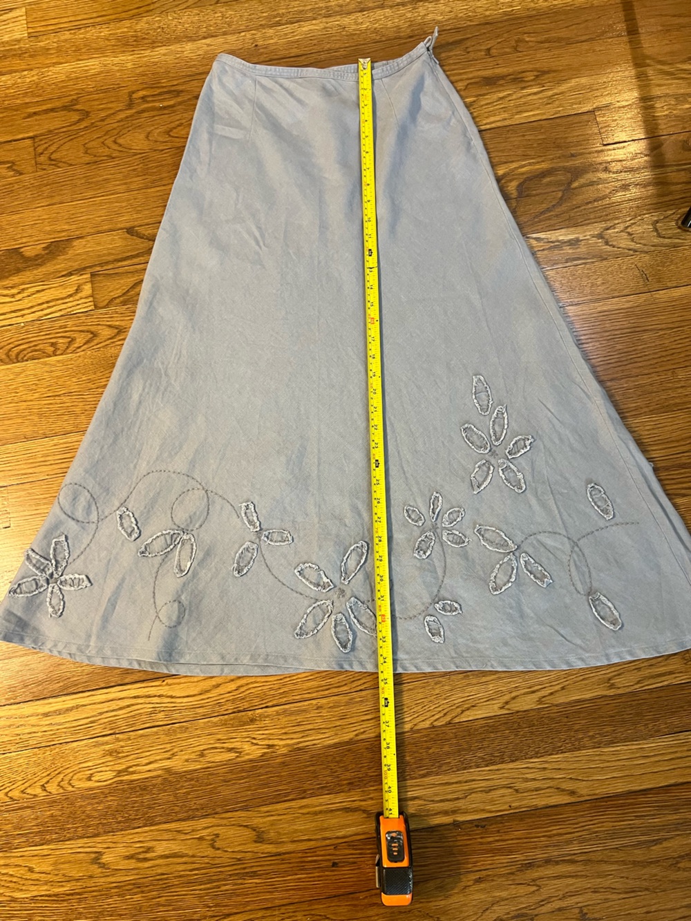 J. Jill Sky Blue Linen-Blend Embroidered Maxi Skirt - Picture 7 of 16
